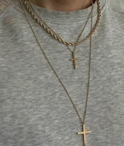 Cross Långt Halsband Guld>Arock New