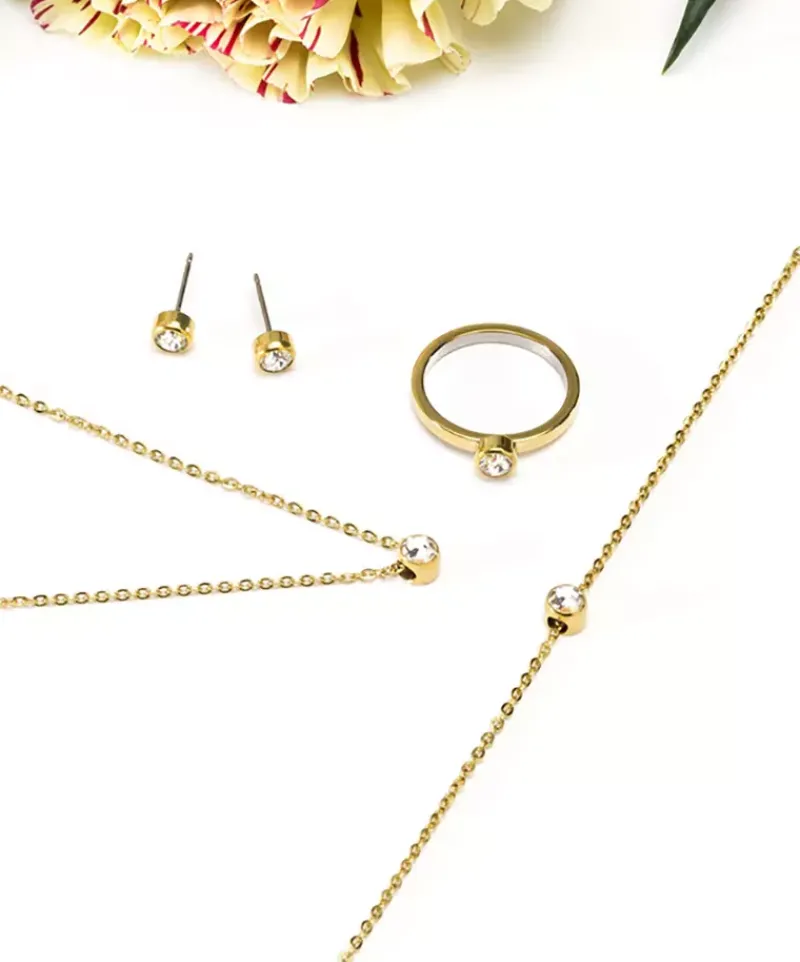 G Bezel Guld 5 mm, Crystal>Blomdahl Armband New