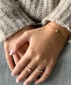 S Grand Bezel 8 mm, Crystal (guld)>Blomdahl Armband Clearance