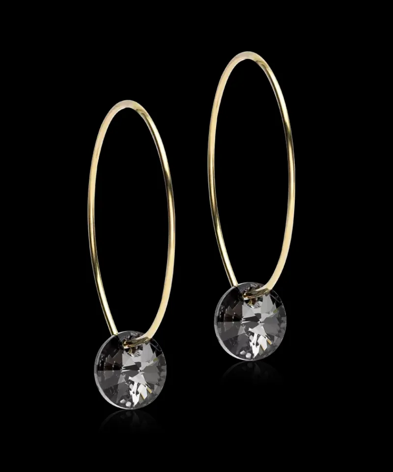 Örhängen GT Ear Ring 25 mm, Round 8 mm, Black diamond 15-1381-4812>Blomdahl Clearance