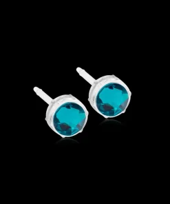 Örhängen MP Bezel 6 mm, Blue zircon 15-0109-14>Blomdahl