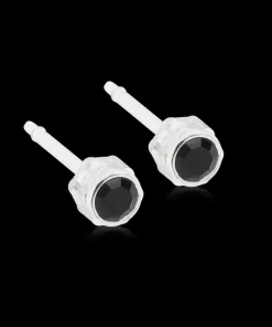 Örhängen MP Bezel 4 mm, Jet 15-0103-07>Blomdahl Best