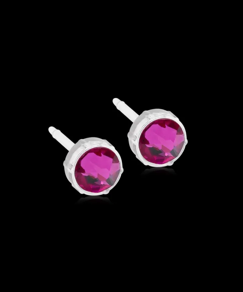 Örhängen MP Bezel 6 mm, Fuchsia 15-0109-09>Blomdahl New