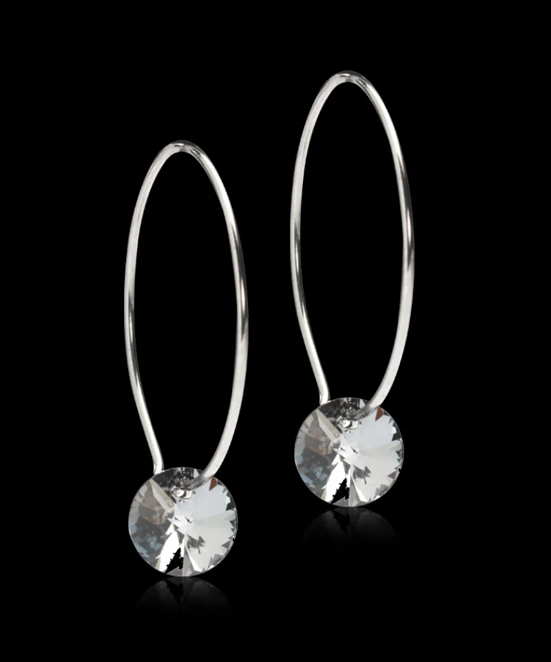 Örhängen NT Ear Ring 25 mm, Round 8 mm, Black diamond 15-1281-4812>Blomdahl New