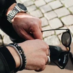 By Billgren , kokosnöt, svart/brun/stål – 8191>Armband Online
