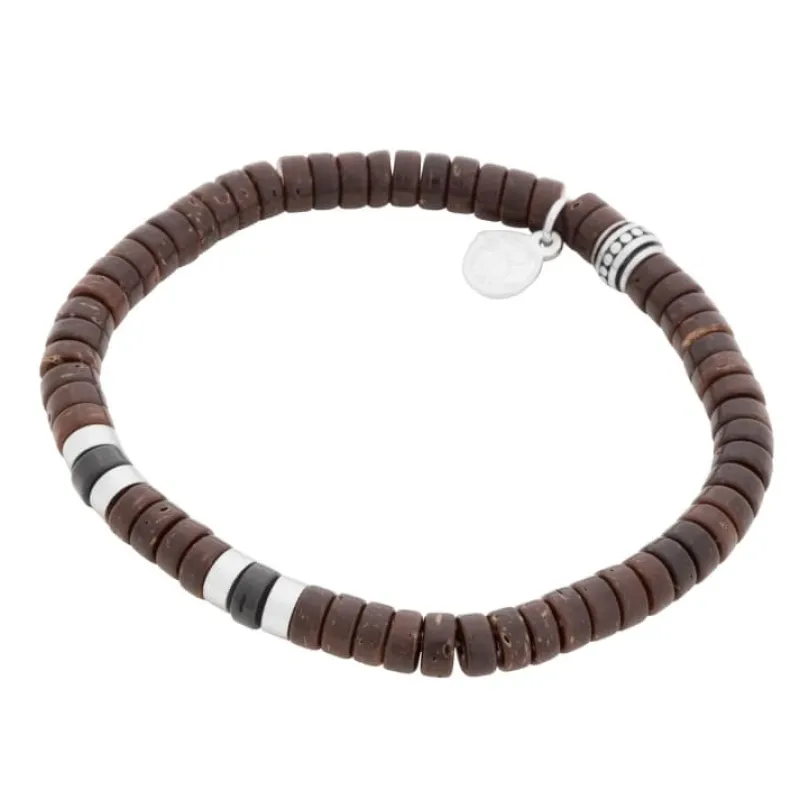 By Billgren , kokosnöt, brun/svart/stål – 8192>Armband Clearance