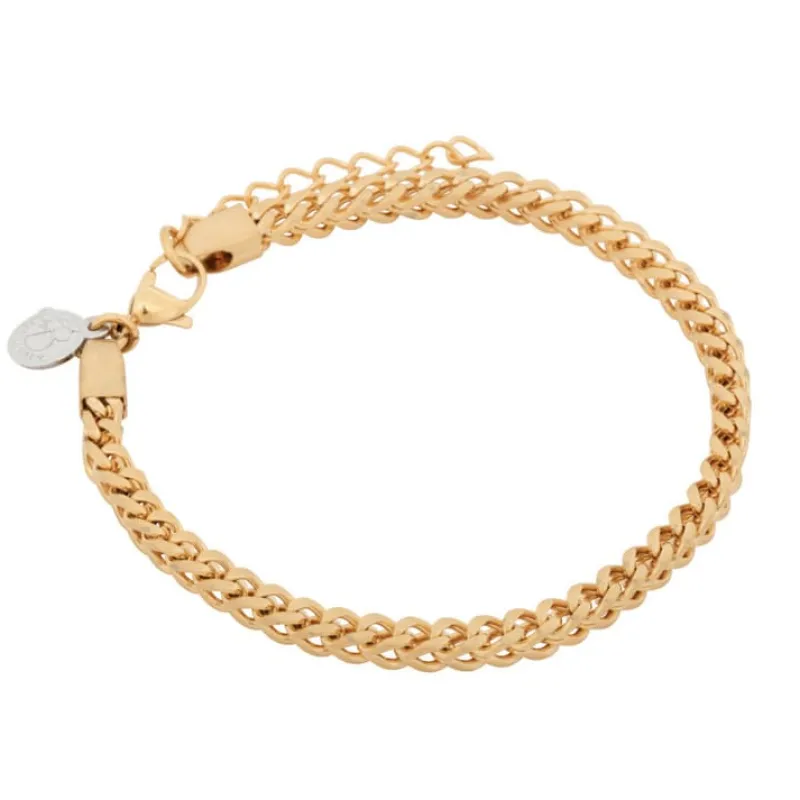 By Billgren sset, läder/stål Brun/guld – 8133-8156>Armband New