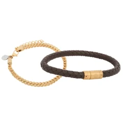 By Billgren sset, läder/stål Brun/guld – 8133-8156><noscript><img width=