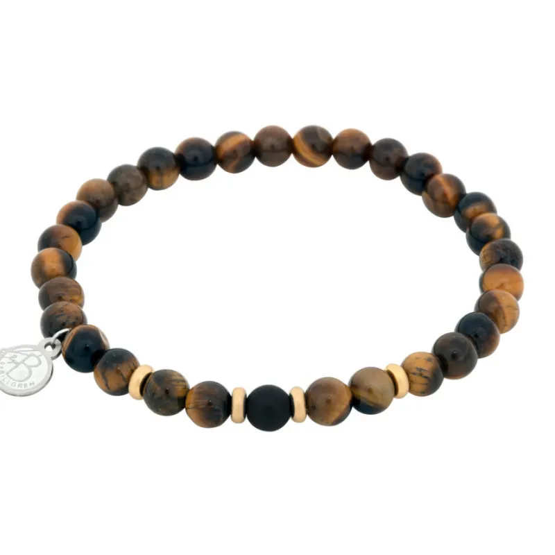 By Billgren Beads, Tigeröga + Onyx, brun/svart/guld – 8162>Armband Online