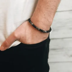 By Billgren Beads, Jaspis + Onyx, grå/svart – 8137>Armband Best