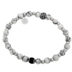 By Billgren Beads, Howlite, vit/svart – 8948>Armband Hot