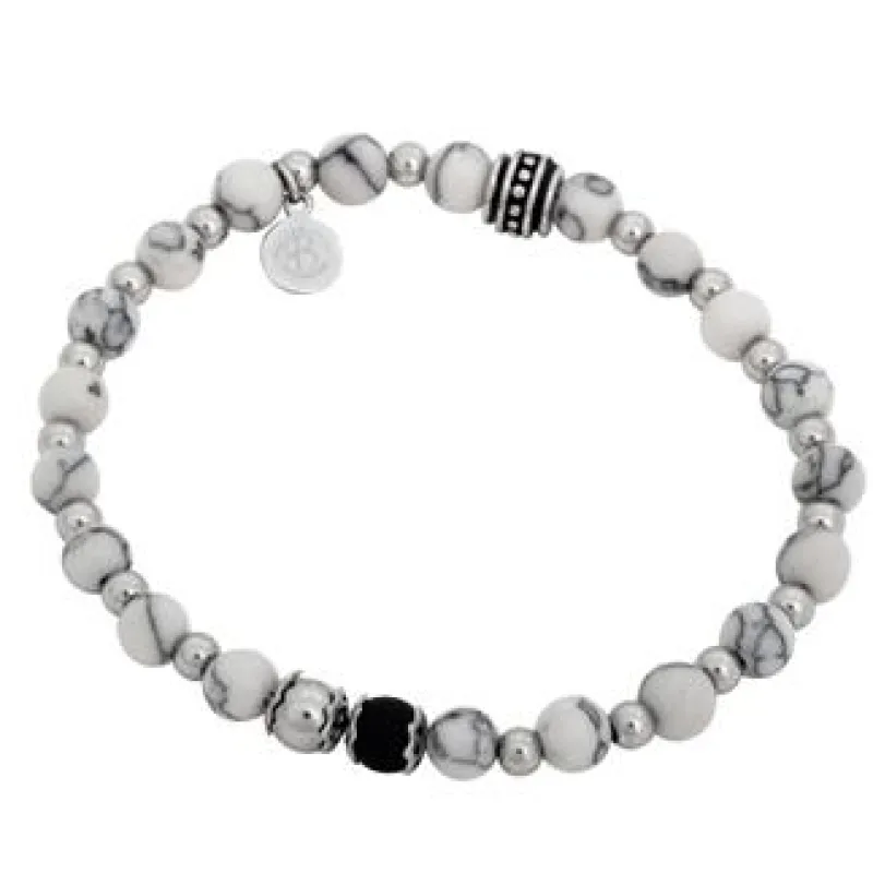 By Billgren Beads, Howlite, vit/svart – 8948>Armband Hot