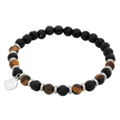 By Billgren Beads, Tigeröga + lavasten, brun/svart – 8160>Armband Outlet