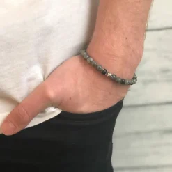 By Billgren Beads, Jaspis grå/silver – 8115>Armband Online