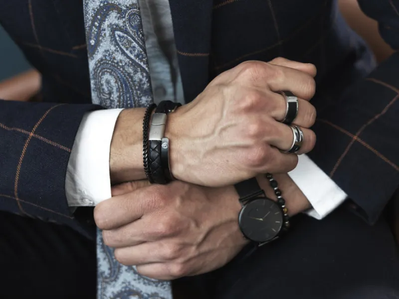 By Billgren Läder, dubbel, brun/grå – 8216>Armband Best
