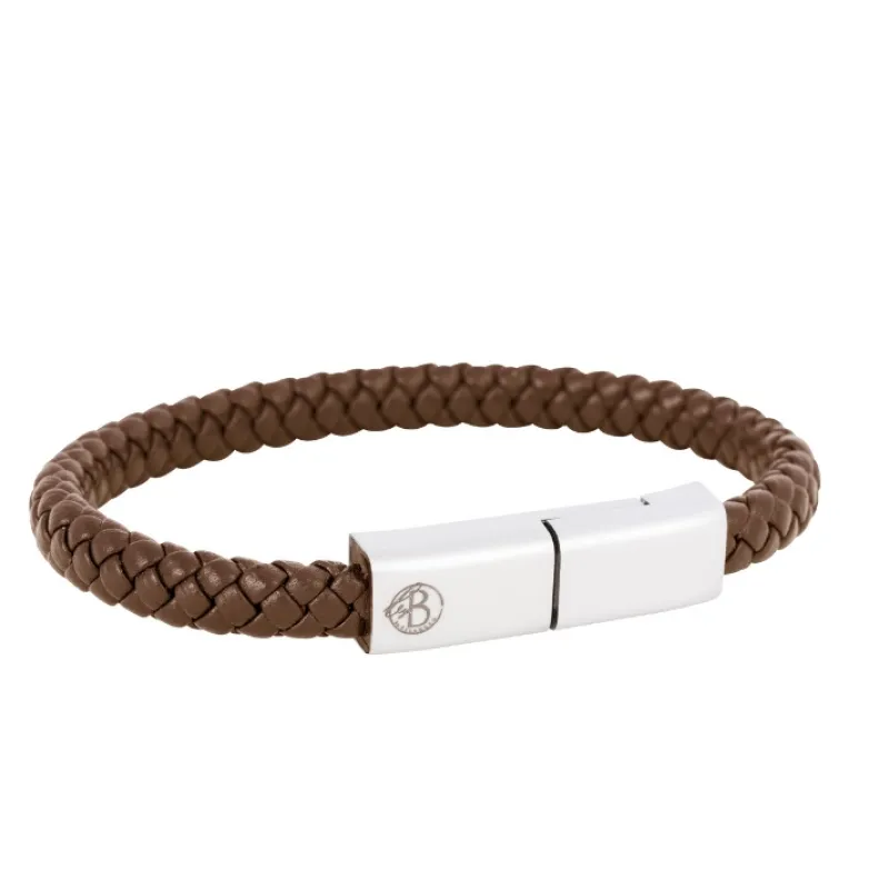 By Billgren Läder, dubbel, brun/grå – 8216>Armband Best