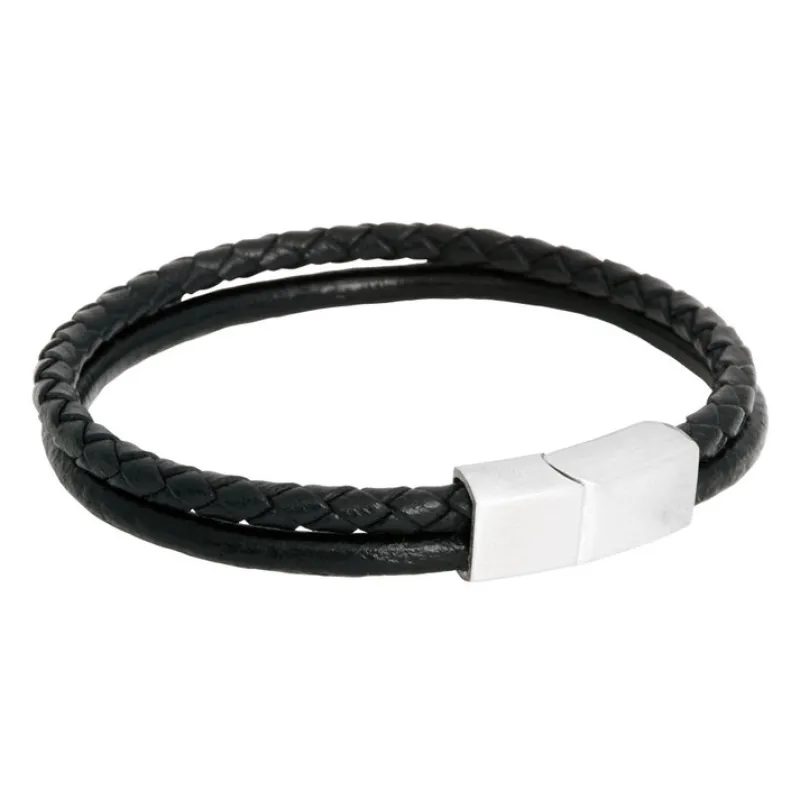 By Billgren Läder, dubbel, brun/grå – 8216>Armband Best