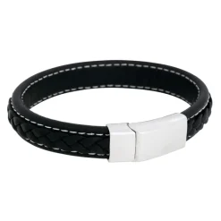 By Billgren Läder, Flätat med lås i stål, svart – 8931>Armband Discount