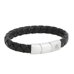 By Billgren Läder Flätat Svart – 8145>Armband Clearance