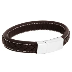 By Billgren Läder, Flätat/stål, brunt – 8932>Armband Hot