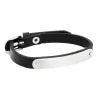 By Billgren Läder, gravyr, stålbricka, svart – 8104>Armband Best