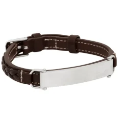 By Billgren Läder, Graverbar stålbricka, Brun – 8974>Armband New