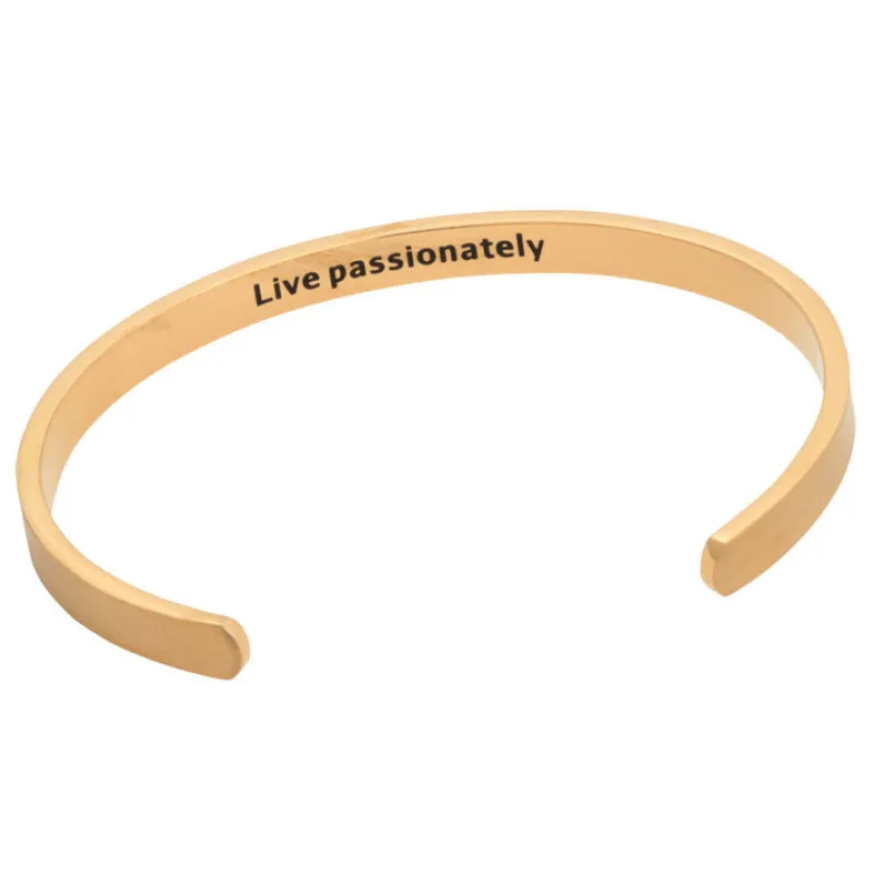 By Billgren Stål, Cuff “Live passionately”, guld – 8121>Armband Sale