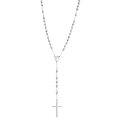 Stålhalsband, kors, beads – 9140>By Billgren Online