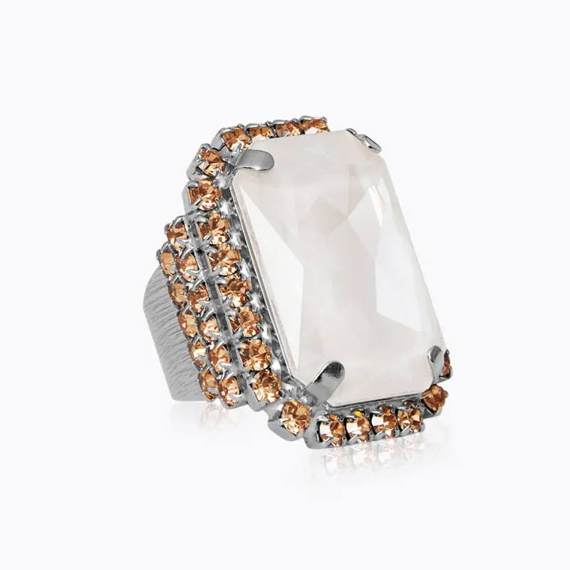 Alexa Ring / Electric White Combo (Rhodium)>Caroline Svedbom Outlet