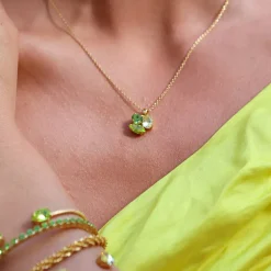 Caroline Svedbom Ana Halsband / Lime Combo (Rhodium)>Caroline Svedbom Halsband Clearance