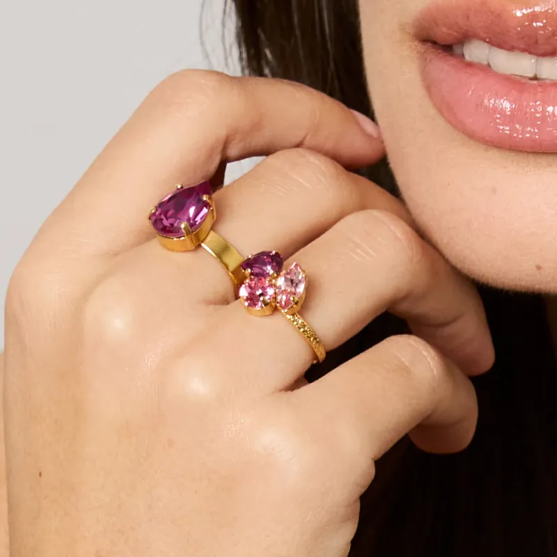 Ana Ring, Dark Rose Combo – Guld>Caroline Svedbom Outlet