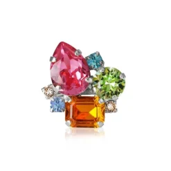 Angelina Ring Rhodium / Rainbow Combo>Caroline Svedbom New