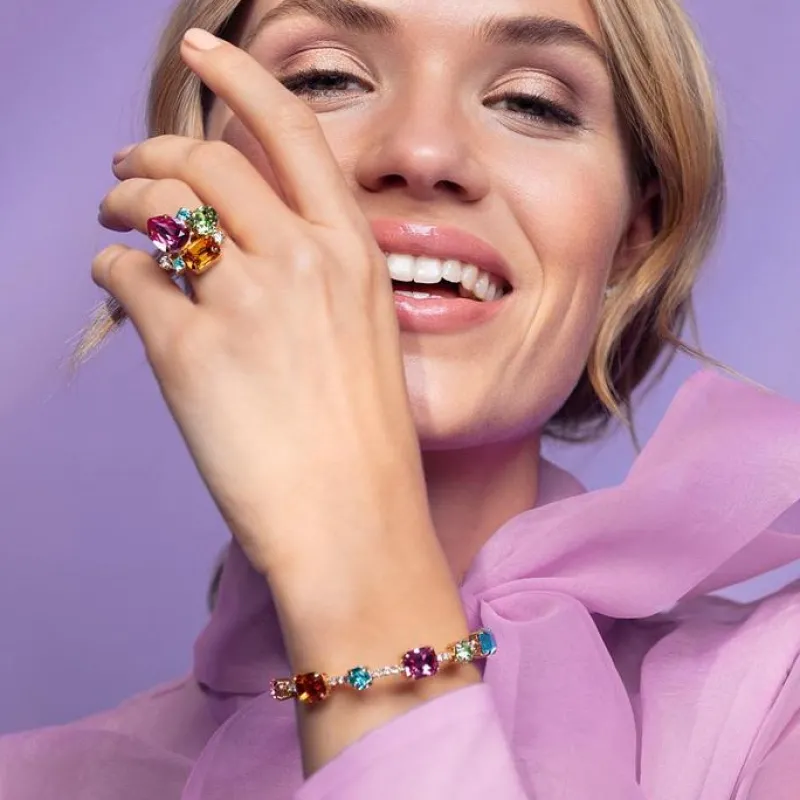 Angelina Ring Rhodium / Rainbow Combo>Caroline Svedbom New