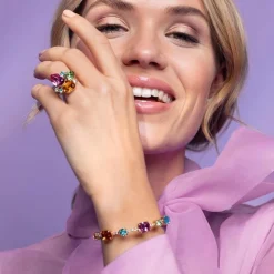Angelina Ring Guld / Rainbow Combo>Caroline Svedbom Sale