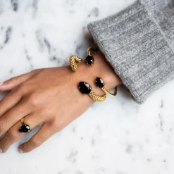 Mini Drop Guld / Jet>Caroline Svedbom Armband Discount