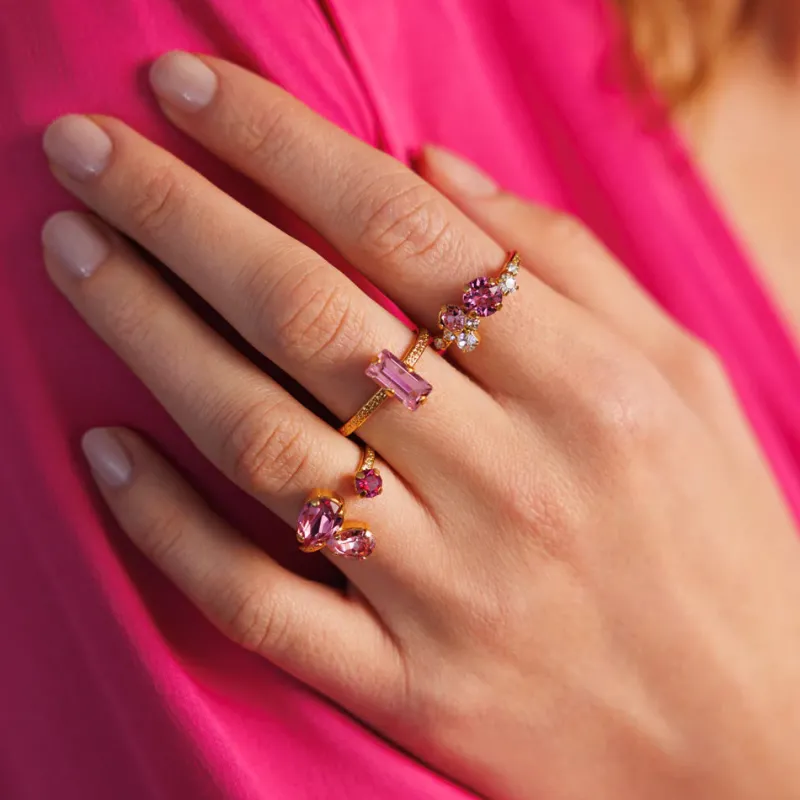 Baguette Ring / Light Rose (Guld)>Caroline Svedbom Sale