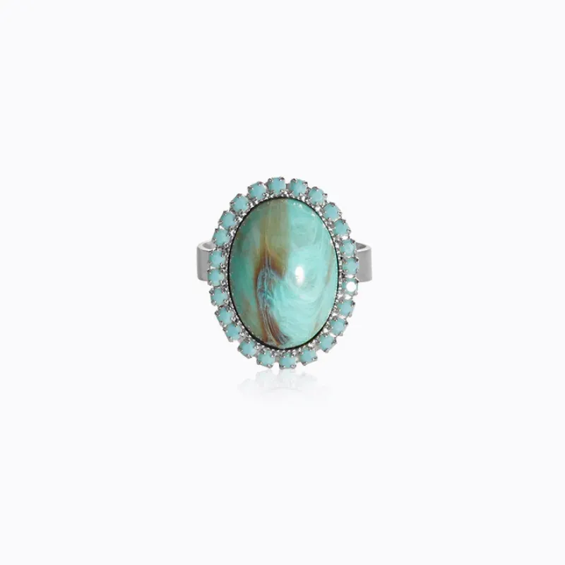 Boho Turqouise Ring / Turquoise Matt (Rhodium)>Caroline Svedbom Clearance
