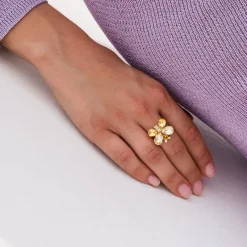 Butterfly Ring / Yellow Combo (Guld)><noscript><img width=