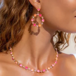 Calanthe Halsband/ Coral Combo (Rhodium)><noscript><img width=