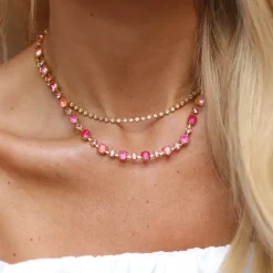 Calanthe Halsband/ Coral Combo (Rhodium)><noscript><img width=