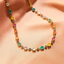 Calanthe Halsband / Flower Combo (Rhodium)><noscript><img width=