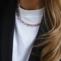 Calanthe Halsband/ Flamingo Combo (Rhodium)>Caroline Svedbom Best