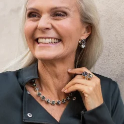 Carolina Ring / Black Diamond Combo (Rhodium)>Caroline Svedbom Sale