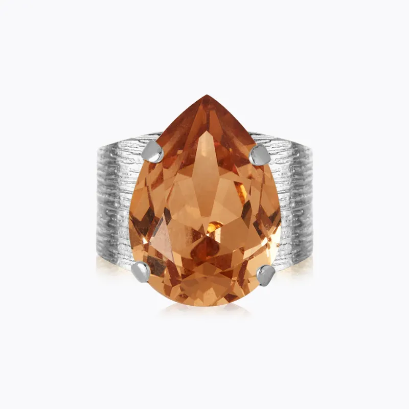 Classic Drop Ring / Light Colorado Topaz (Rhodium)>Caroline Svedbom Best