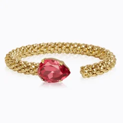 Caroline Svedbom Classic Rope Armband / Mulberry Red (Guld)>Caroline Svedbom Armband