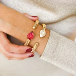 Caroline Svedbom Classic Rope Armband / Mulberry Red (Guld)>Caroline Svedbom Armband