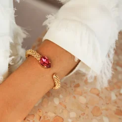 Caroline Svedbom Classic Rope Armband / Mulberry Red (Guld)><noscript><img width=