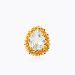Classic Gemma Ring Crystal – Guld>Caroline Svedbom Best