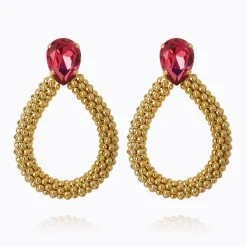 Caroline Svedbom Classic Rope Örhängen/ Mulberry Red (Guld)> Clearance
