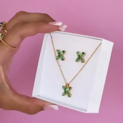 Crystal Star Halsband / Peridot (Rhodium)><noscript><img width=